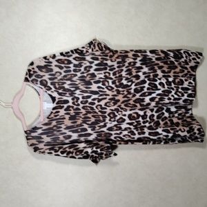 2/$10 04528 Chico's tan, brown & black cheetah print sweater 3 XL